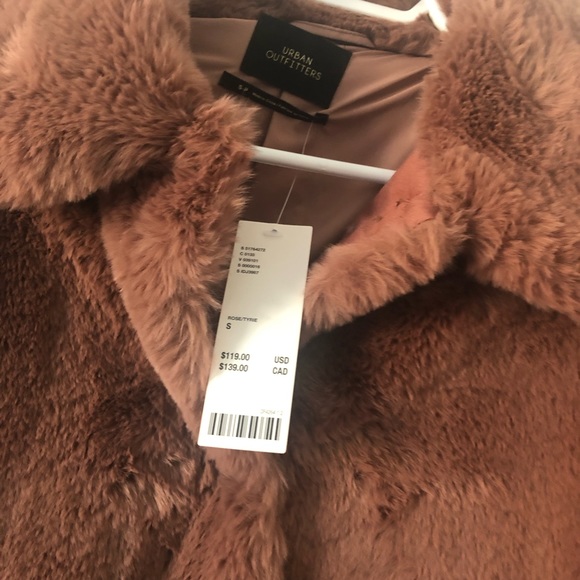 Brand new never worn Urban Outfitters Rose Fur Coat - Picture 3 of 4